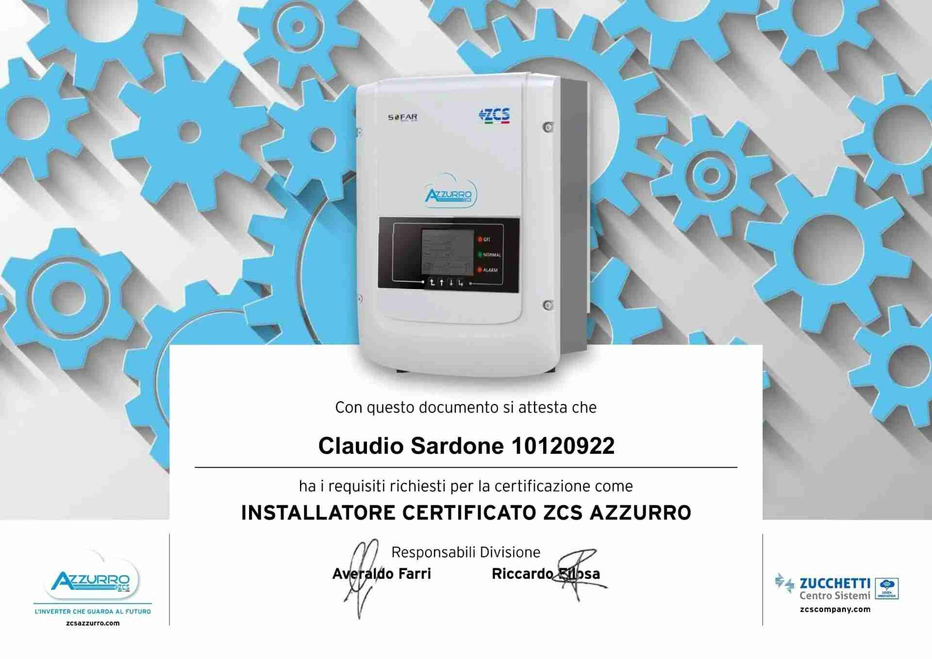 Certificazione ZCS Inverter